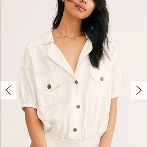 Free People So-Fari Bodysuit. Ivory and Medium